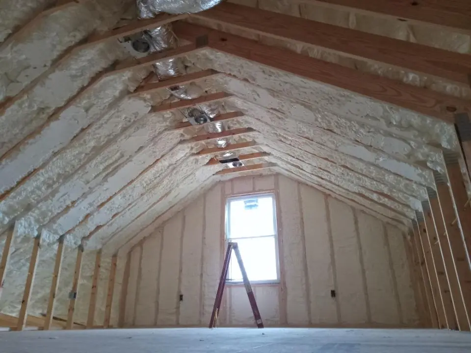 Spray foam roofing application for Crawl Space Insulation project in Bayville